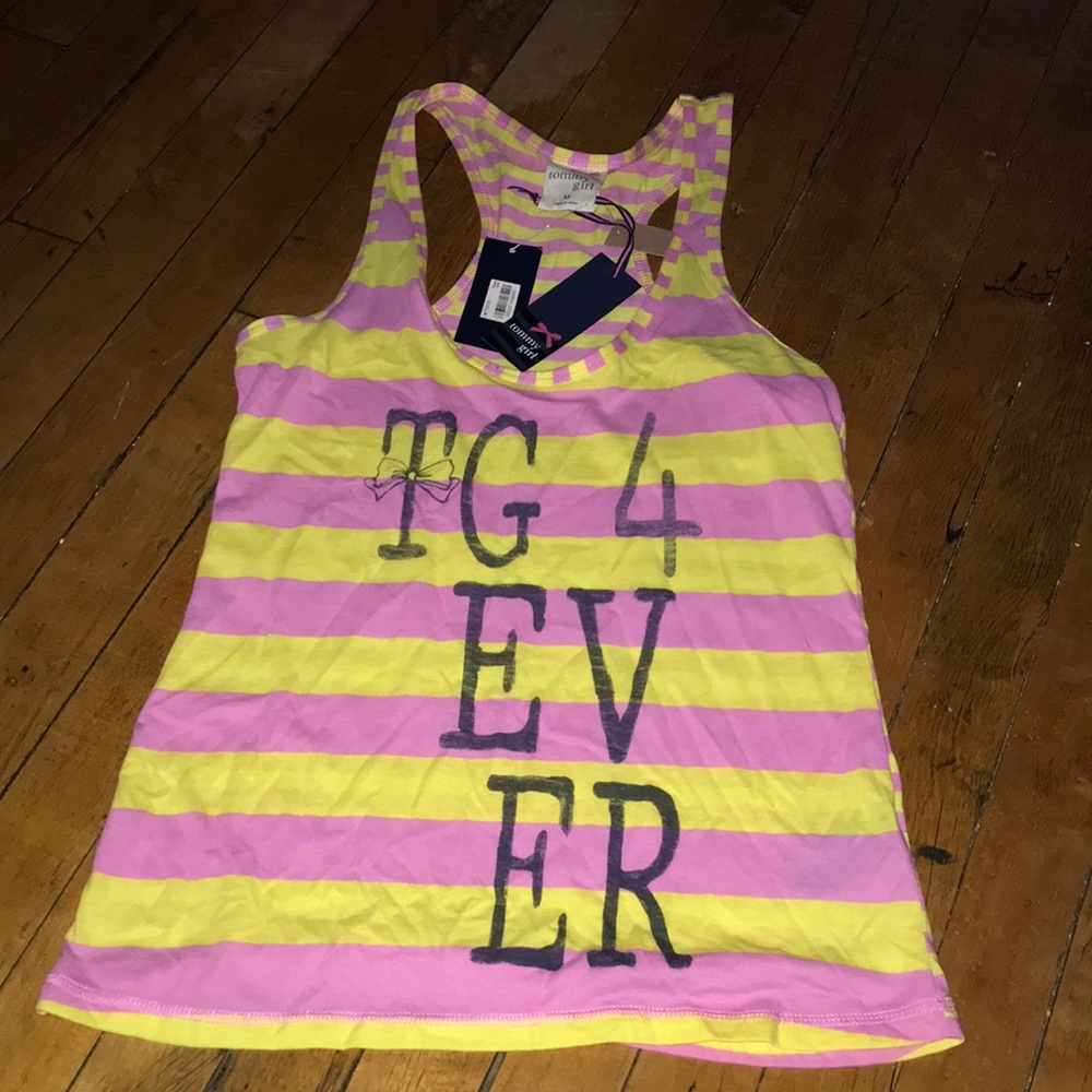 Tommy‎ Girl Pink & Yellow Striped Tank Top